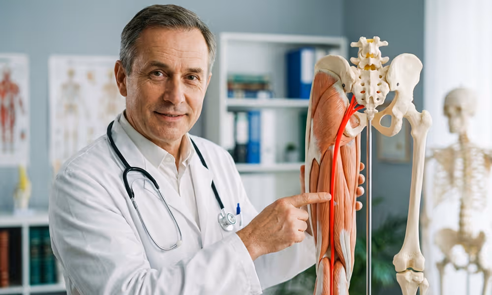 Person resting comfortably after sciatic pain relief